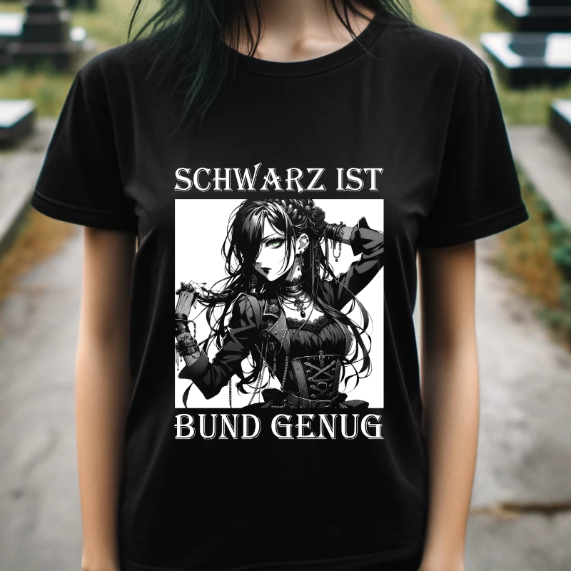 Sandra Gotha 6 Sandra Gotha ein Mädchen die den Gothic Style liebt Tshirt design. Schwarz ist Bund genug